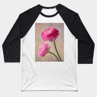 Two Wonderful Pink Textured Ranunculus Baseball T-Shirt